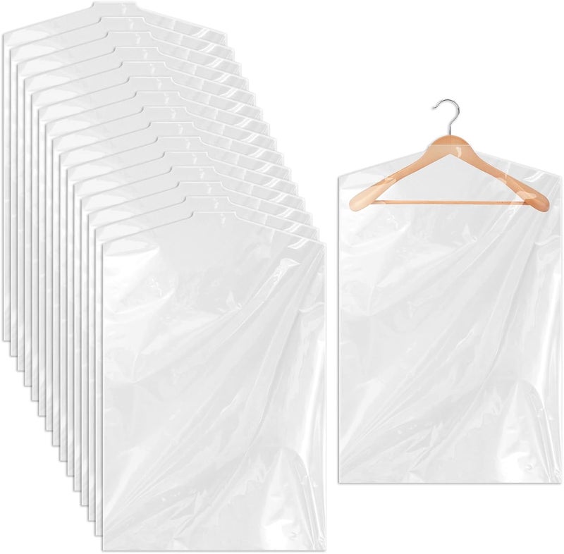 Ohuimrt 30 PCS 35.5 Inch Plastic Garment Bag, Dry Cleaner Bags Laundry Bags, Clear Hanging Clothing Covers for Coat Suit Shirt Jacket Skirt - Image 1